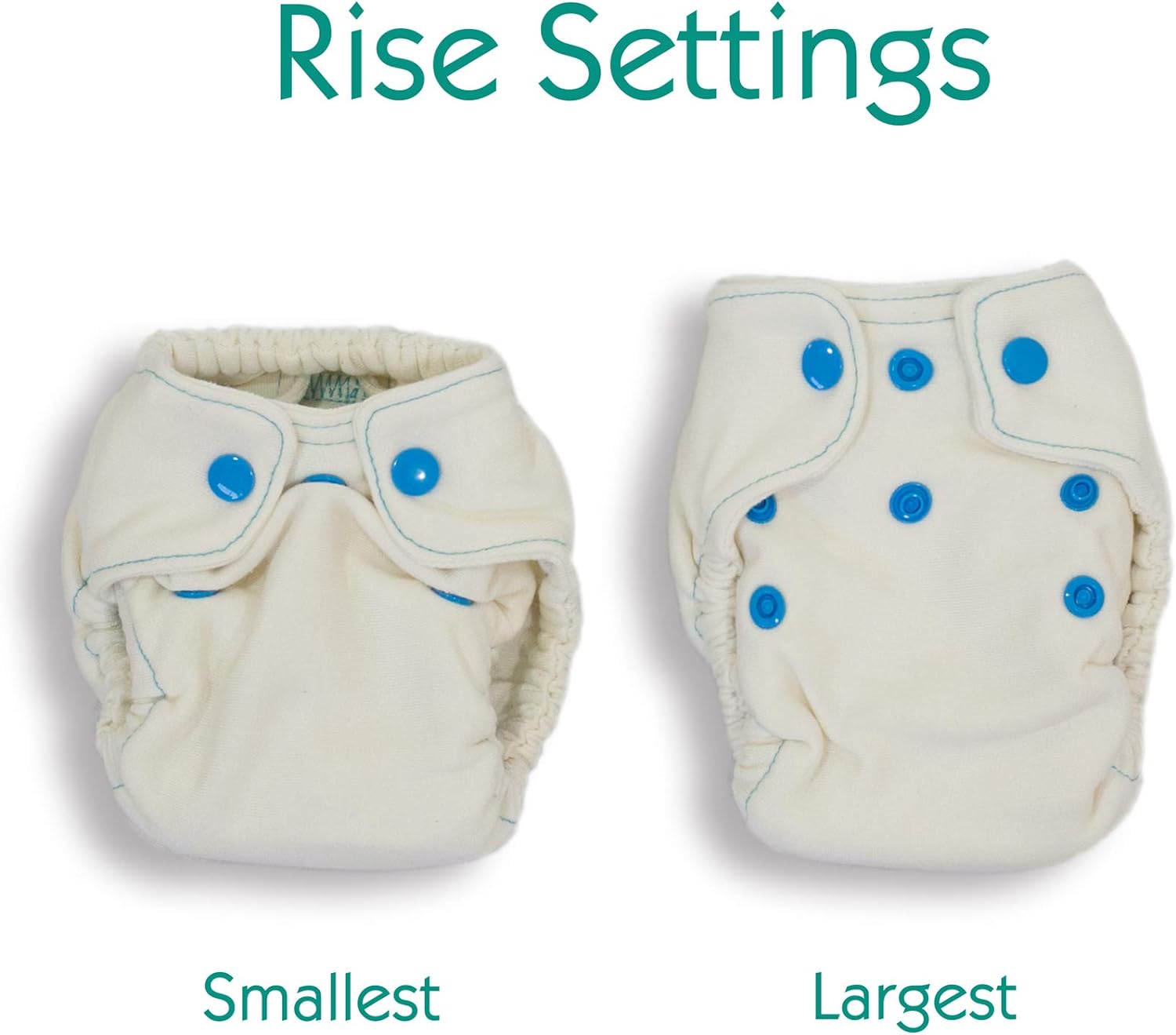 Thirsties Snap Natural Newborn Bamboo Fitted Cloth Diaper, Fin 1 Count (Pack of 1) - Image 3
